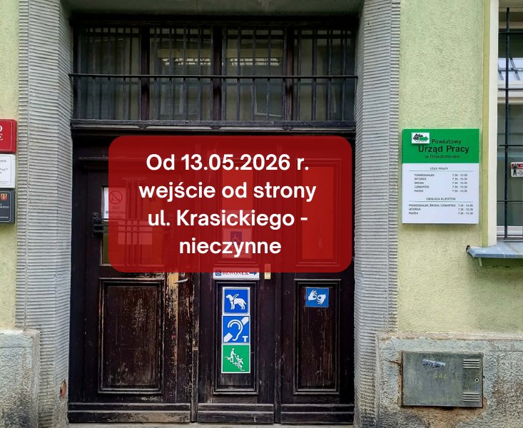 13.05.2026 wejście od ulicy krasickiego zamknięte